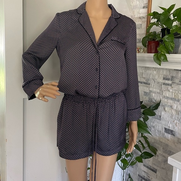 Zara Silk Pajama Romper Sz S - Picture 2 of 11